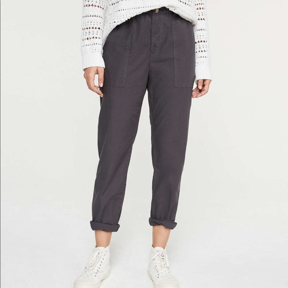 Lou & Grey Poplin grey slate lightweight pant NWT